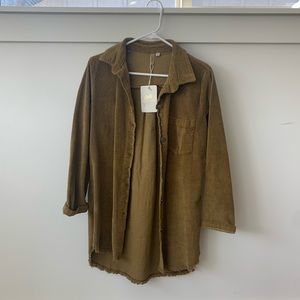 NWT Vici Dolls camel corduroy Shacket